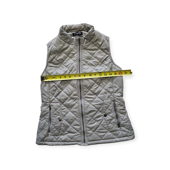 Fuinloth Quilted Gray Full Front Zip Vest Women Size S - Picture 4 of 6